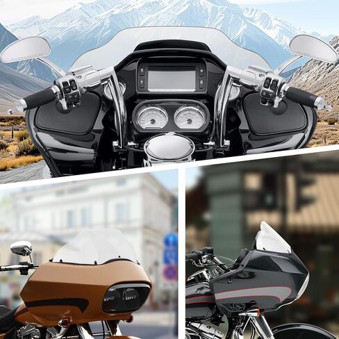 9.5" Motorcycle Windshield, Black Wind Spliter, Wave Windscreen for Harley Davidson Touring Road Glide FLTR 1998 1999 2000 2001 2002 2003 2004 2005 2006 2007 2008 2009 2010-2013 (Transparent) in Saudi Arabia