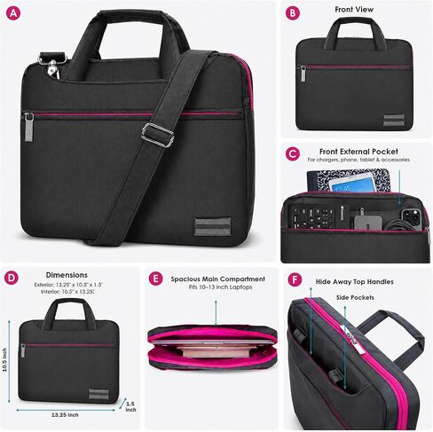 Commuter Crossbody Sling Bag for 11 to 13 inch Laptops and Tablets, Water-Resistant Shoulder Bag with Adjustable Strap and Zip Pockets, compatible with Galaxy Tab S8, Surface Go, iPad Air in Saudi Arabia