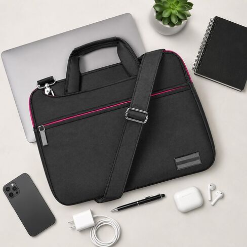 Commuter Crossbody Sling Bag for 11 to 13 inch Laptops and Tablets, Water-Resistant Shoulder Bag with Adjustable Strap and Zip Pockets, compatible with Galaxy Tab S8, Surface Go, iPad Air in Saudi Arabia