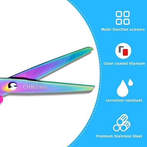 5" Left Handed Scissors Kids,Safety Lefty Kids Scissors,Blunt Tip,Titanium Coating Stainless Steel Blades,Ergonomic Design Left Handles,Suitable for School,Family Daily Use,for Age 4+,3 Pack in Saudi Arabia