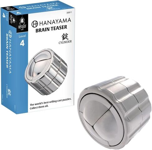 BePuzzled |Cylinder Hanayama Metal Brainteaser Puzzle Mensa Rated Level 4, for Ages 12 and Up in Kuwait