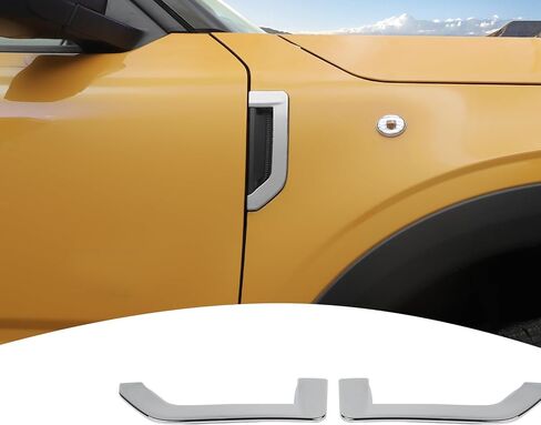 for Bronco Sport Fender Side Vents Cover Trim Decal Fit for Ford Bronco Sport 2021+ Chrome Exterior Accessories 2pcs in Kuwait