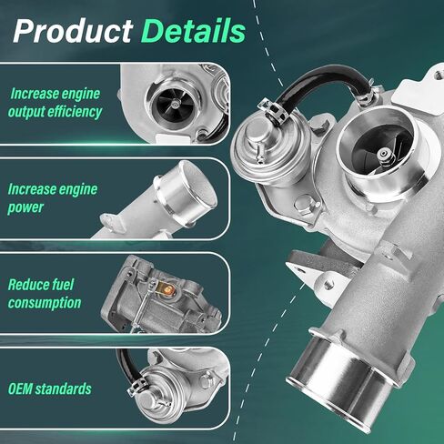 مجموعة الشاحن التوربيني K0422-582، مع مشغل بوابة النفايات وحشية متوافقة مع Mazda 3 2007-2013، Mazda 6 2006-2007، Mazda CX-7 2007-2010، 2.3 لتر، استبدال # 5304-710-9904، L33LB700C in Kuwait
