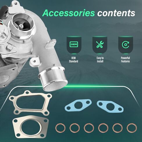 مجموعة الشاحن التوربيني K0422-582، مع مشغل بوابة النفايات وحشية متوافقة مع Mazda 3 2007-2013، Mazda 6 2006-2007، Mazda CX-7 2007-2010، 2.3 لتر، استبدال # 5304-710-9904، L33LB700C in Kuwait