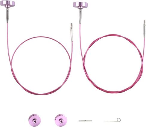Yarniss Interchangeable Cable for Circular Knitting Needle, 16"/24" Flexible Circular Needle Cord with 360° Swivel, Red in Saudi Arabia