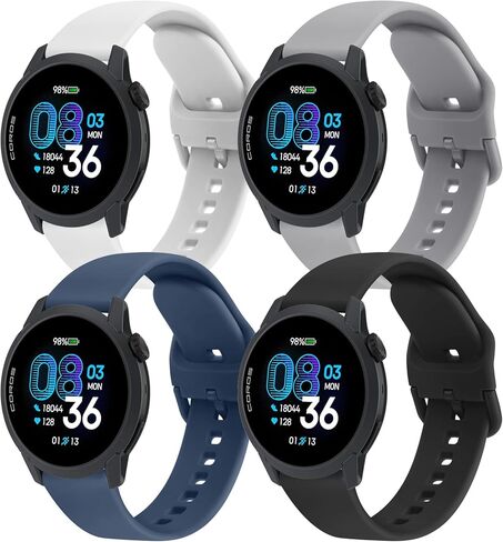 أربطة AK 4PACK متوافقة مع COROS PACE 4 / PACE 3 / Pro/APEX 2 Pro/APEX Pro/APEX 46 مم للرجال والنساء، حزام بديل رياضي ناعم 22 مم لساعة Coros Pace 4/3 in Saudi Arabia