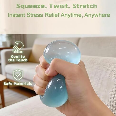Coconut Oil Stress Ball, 2026 New Coconut Oil Squishy,Slow Rising Squishy, Moldable Sensory Squishy Stress Balls, Anxiety Reliever, for Adult use in Offices and Homes, 2 Pack (Blue+Pink) in Kuwait
