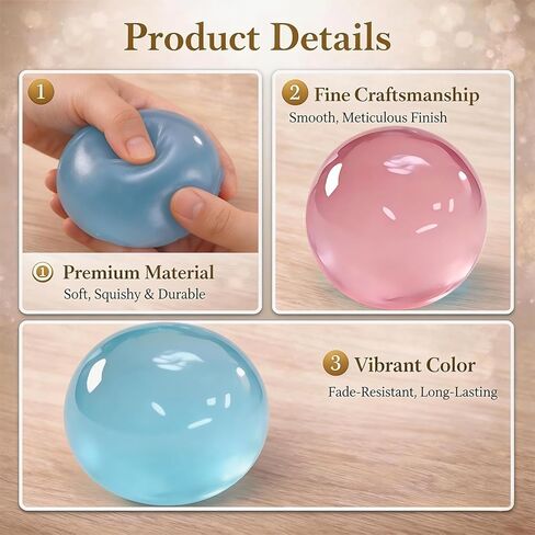 Coconut Oil Stress Ball, 2026 New Coconut Oil Squishy,Slow Rising Squishy, Moldable Sensory Squishy Stress Balls, Anxiety Reliever, for Adult use in Offices and Homes, 2 Pack (Blue+Pink) in Kuwait
