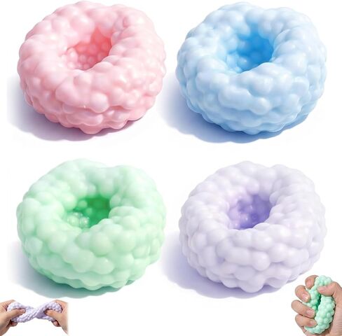 2026New Crunchy Squishy Noisy Stress Balls Ice Skin Fidget Sensory , Crunchy Squishy Moldable Stress Balls, Soft Stretchy Durable Design for Tension Relief ，Pink, Blue, Green, and Purple(4PCS) in Kuwait