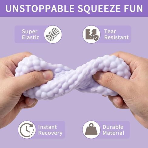 2026New Crunchy Squishy Noisy Stress Balls Ice Skin Fidget Sensory , Crunchy Squishy Moldable Stress Balls, Soft Stretchy Durable Design for Tension Relief ，Pink, Blue, Green, and Purple(4PCS) in Kuwait
