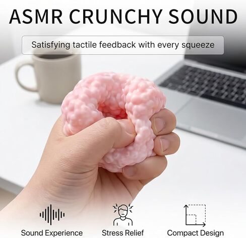 2026New Crunchy Squishy Noisy Stress Balls Ice Skin Fidget Sensory , Crunchy Squishy Moldable Stress Balls, Soft Stretchy Durable Design for Tension Relief ，Pink, Blue, Green, and Purple(4PCS) in Kuwait