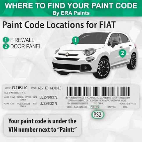 ERA Paints 793A - Turchese Dry for FIAT Exact Match Automotive Touch Up Paint Spray - Premium Kit in Kuwait