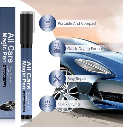 All Cars Magic Pen, Car Scratch Remover Pen, Magic Car Scratch Removal Pen, Lightweight and Fast,Long-Lasting,Black Car Paint Scratch Repair in Kuwait