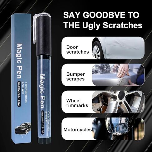 All Cars Magic Pen, Car Scratch Remover Pen, Magic Car Scratch Removal Pen, Lightweight and Fast,Long-Lasting,Black Car Paint Scratch Repair in Kuwait