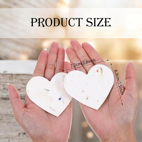100 Pcs Handmade Seed Paper Plantable Plantable & Writable Wildflower Seed Paper Recycled Flower Petals Tags Wedding Favors for Guests Craft Gifts Cards for Envelope Birthday Party (Heart) in Kuwait