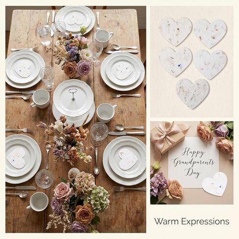 100 Pcs Handmade Seed Paper Plantable Plantable & Writable Wildflower Seed Paper Recycled Flower Petals Tags Wedding Favors for Guests Craft Gifts Cards for Envelope Birthday Party (Heart) in Kuwait