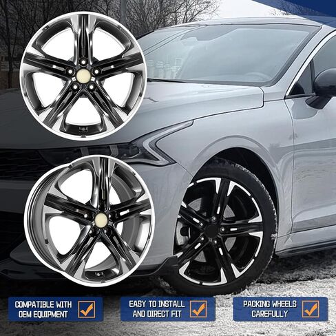 New Replacement Rim 18"x7.5" Machined Grey Premium Aluminum Alloy Wheel Rims Fit for KIA K5 GT EX 2021 2022 2023, Direct Fit and OE Stock Specs 18x7.5 inch Rim in Saudi Arabia