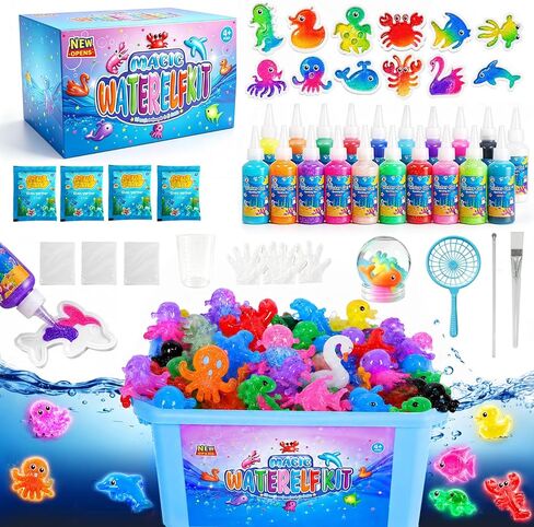 NewOpens Magic Water Elf Toy Kit, Make Your Own Squishies Kits, Magic Squishy Maker Toys Include 20 Magic Gels & 12 Molds, Water Art Crafts Kit Birthday Party Favors for Boys Girls Age 4-8 8-12 in Saudi Arabia