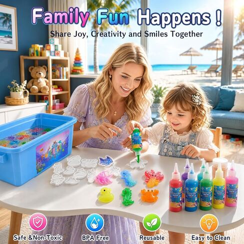 NewOpens Magic Water Elf Toy Kit, Make Your Own Squishies Kits, Magic Squishy Maker Toys Include 20 Magic Gels & 12 Molds, Water Art Crafts Kit Birthday Party Favors for Boys Girls Age 4-8 8-12 in Saudi Arabia