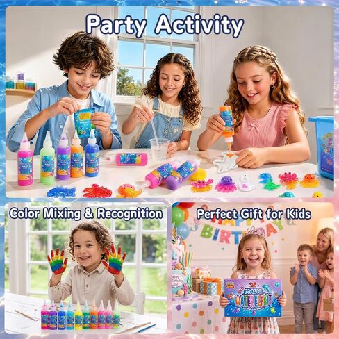 NewOpens Magic Water Elf Toy Kit, Make Your Own Squishies Kits, Magic Squishy Maker Toys Include 20 Magic Gels & 12 Molds, Water Art Crafts Kit Birthday Party Favors for Boys Girls Age 4-8 8-12 in Saudi Arabia