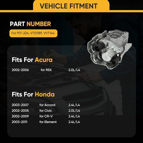يصلح ل 2002-2006 ل أكورا RSX 2.0L/L4,2003-2007 لهوندا أكورد 2.4L/L4 محرك متغير صمام توقيت الملف اللولبي VVT 917-224 in Kuwait