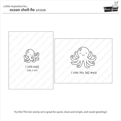 مجموعة طوابع شفافة من Lawn Fawn LF2329 Ocean Shell-Fie 4X6 in Kuwait