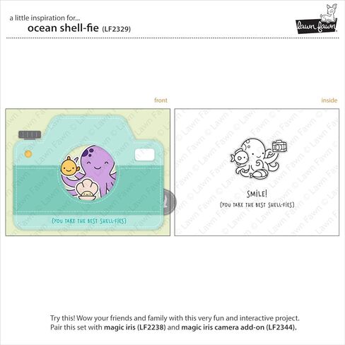مجموعة طوابع شفافة من Lawn Fawn LF2329 Ocean Shell-Fie 4X6 in Kuwait