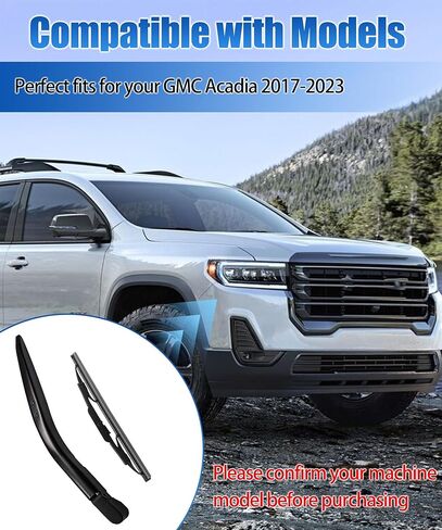 23367394 استبدال مجموعة ذراع الممسحة الخلفية وغطاء الشفرة لسيارة GMC Acadia 2017-2023، سهلة التركيب في دقائق ذراع ممسحة الزجاج الأمامي الخلفي ومجموعة الشفرات in Kuwait
