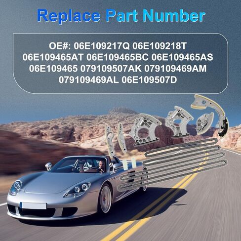 3.0T مجموعة سلسلة توقيت المحرك تناسب أودي A4 A5 A6 A7 A8 Quattro Q5 Q7، لشركة فولكس فاجن طوارق، لبورش كايين 92A باناميرا 970 3.0L سوبر تشارج OE 06E109217Q 06E109218T in Kuwait