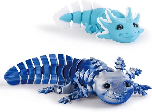 3D Printed American Salamander Figurine, Blue and Ice Blue Color, Desk Toy & Home Decoration in Saudi Arabia