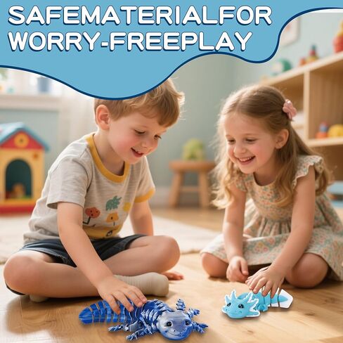 3D Printed American Salamander Figurine, Blue and Ice Blue Color, Desk Toy & Home Decoration in Saudi Arabia