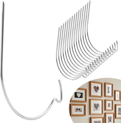 30Pcs Picture Hangers Super Hook, Heavy Duty Drywall Hooks for Hanging Photos Frames Art Clock Mirror Planters, Stainless Steel Picture Hanging Hook Holds Up to 150 lbs in Saudi Arabia