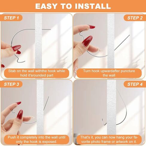 30Pcs Picture Hangers Super Hook, Heavy Duty Drywall Hooks for Hanging Photos Frames Art Clock Mirror Planters, Stainless Steel Picture Hanging Hook Holds Up to 150 lbs in Saudi Arabia