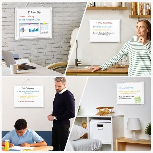 Double-Sided White Board, 16" x 12" Dry Erase Board Small Whiteboard for Wall Magnetic Hanging White Board Dry Erase for College Dorm Room, School, Home, Office in Saudi Arabia