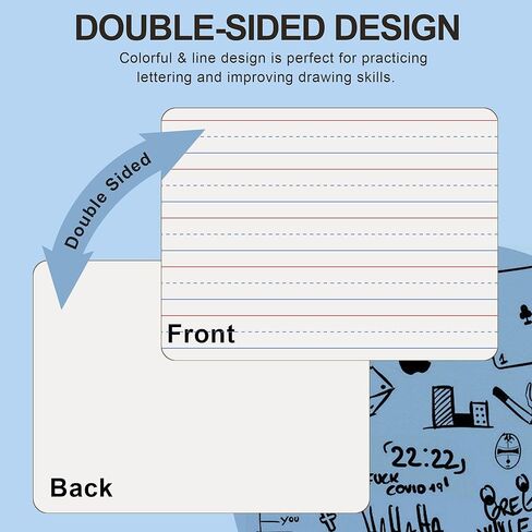 JUSTPAT 32 Pack Dry Erase Boards, 9"x12" Double Sided Small Whiteboards with Lines for Kids, Education Teacher Classroom Bulk, Mini Portable Drawing Writing White Boards Lined Lapboards for Students in Saudi Arabia