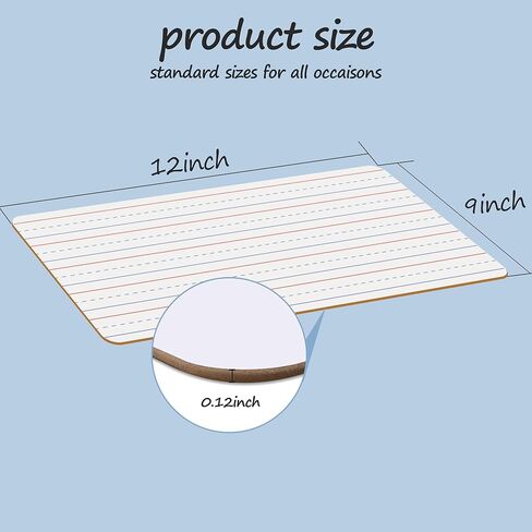 JUSTPAT 32 Pack Dry Erase Boards, 9"x12" Double Sided Small Whiteboards with Lines for Kids, Education Teacher Classroom Bulk, Mini Portable Drawing Writing White Boards Lined Lapboards for Students in Saudi Arabia