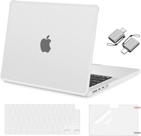 MOSISO Compatible with MacBook Pro 14 inch Case 2026-2021 M5 M4 M3 M2 M1 A3427 A3426 A3434 A3112 A3185 A3401 A2918 A2992 A2779 A2442, 4 in 1 Kit Crack-Resistant Reinforced Corners Shell, Pink in Kuwait