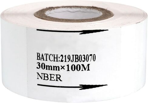 Hot Stamp Foil White, 30mm x 100m (3-Pack) – for Date Coding Semi and Full Automatic Labelers, Batch Numbering & Expiration Marking on Food Packaging, Plastic & Paper Products in Saudi Arabia