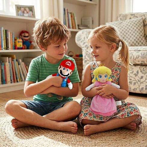 Felskin 6PCS Mario Plush Toy Set, Cute Character Stuffed Dolls Including Mario Luigi Peach Toad Yoshi Egg, Soft Plush Figure Collection Gift for Fans Room Decor,9.8in in Saudi Arabia