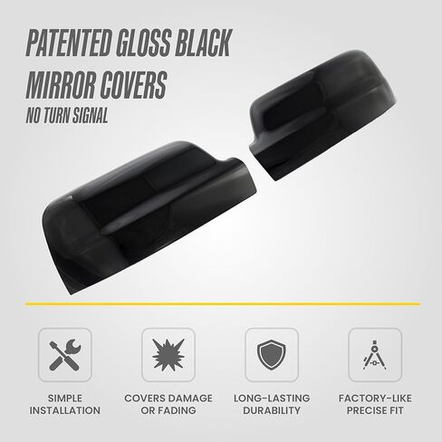 Trim Illusion Chrome Delete Gloss Black Mirror Cover Cap Overlay for 19-26 Ram 1500 | Easy No-Tool Install | US Patented in Kuwait