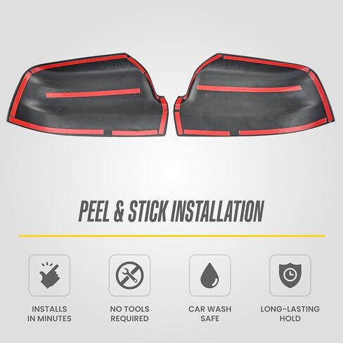Trim Illusion Chrome Delete Gloss Black Mirror Cover Cap Overlay for 19-26 Ram 1500 | Easy No-Tool Install | US Patented in Kuwait