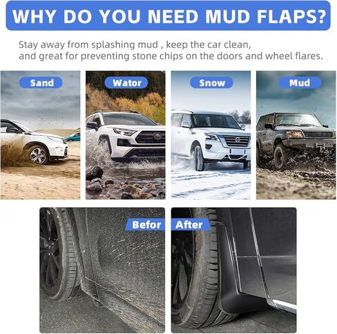 Mud Flaps for 2026 Toyota RAV4 Mudflaps Mud Splash Guards, No-Drill Installation, Protects Against Rocks and Debris, Compatible with RAV4 MudGuards Exterior Accessories (Not Fit for Woodland Trim) in Saudi Arabia