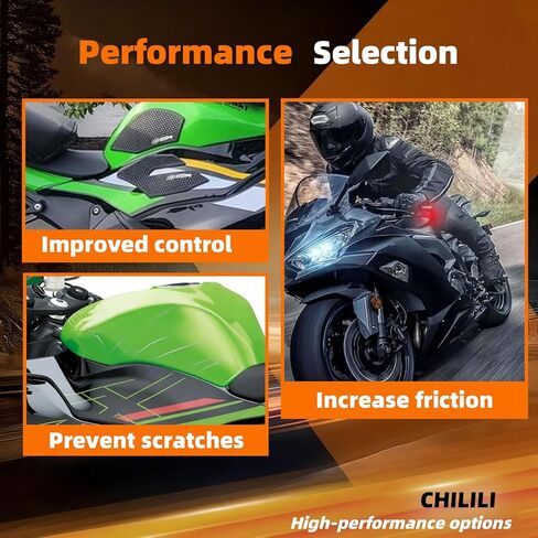 Tank pad for Kawasaki Ninja ZX6R ZX-6R ZX636 2013-2025 accessories Tank grips,with anti-slip texture Increase friction traction pad Fuel tank protector（White font） in Saudi Arabia
