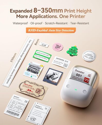 صانع ملصقات بلوتوث NIIMBOT B2 Pro، طابعة ملصقات حرارية عالية الدقة 300 ديسيبل متوحد الخواص، طابعة ملصقات حرارية محمولة مع لفة واحدة، تدعم الطباعة باللونين الأحمر والأسود، لتنظيم المكاتب المنزلية والشركات الصغيرة، ذهبي in Kuwait