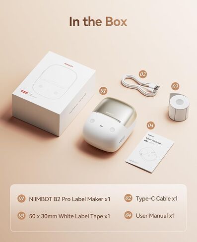 صانع ملصقات بلوتوث NIIMBOT B2 Pro، طابعة ملصقات حرارية عالية الدقة 300 ديسيبل متوحد الخواص، طابعة ملصقات حرارية محمولة مع لفة واحدة، تدعم الطباعة باللونين الأحمر والأسود، لتنظيم المكاتب المنزلية والشركات الصغيرة، ذهبي in Kuwait