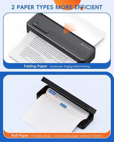A41 Bluetooth Thermal Printer, Portable Inkless Printer for Travel Supports 8.5 x 11 Inch Paper, Small Mobile Printing Device Ideal for Office, School, Home in Kuwait