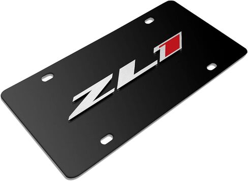 صورة iPick لسيارة شيفروليه كامارو ZL1 لوحة ترخيص معدنية سوداء بشعار ثلاثي الأبعاد - مرخصة رسميًا in Kuwait