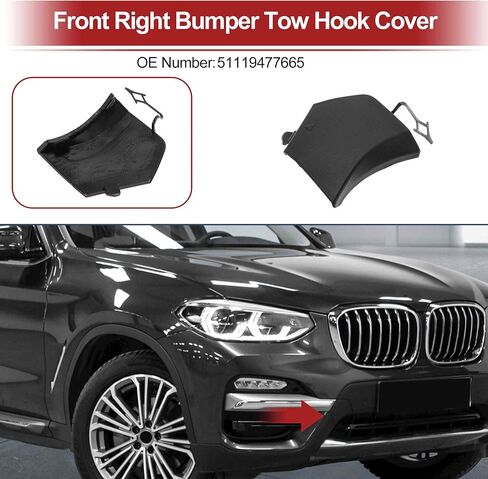 Front Right Car Tow Hook Cover Cap for BMW X3 G01 G08 2018-2020 Hook No.51119477665 No Primer Base Color Plastic 1 Pc in Kuwait