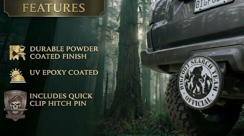 Bigfoot Search Team Official Black Steel Trailer Hitch Cover with UV Epoxy Domed Decal, 10 Gauge Metal Construction in Kuwait