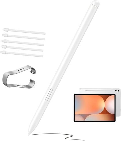 قلم Galaxy Tab S10 FE S بدون بلوتوث لجهاز Samsung Galaxy Tab S10 Lite Stylus Pen بديل لجهاز Galaxy Tab S10 Ultra S Pen 4096 مستوى ضغط + 5 نصائح مجانية + ملقط واحد (أسود) in Saudi Arabia